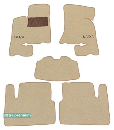Двошарові килимки Sotra Premium Beige для Лада Пріора (mkI)(2170) 2007-2017 - Фото 1