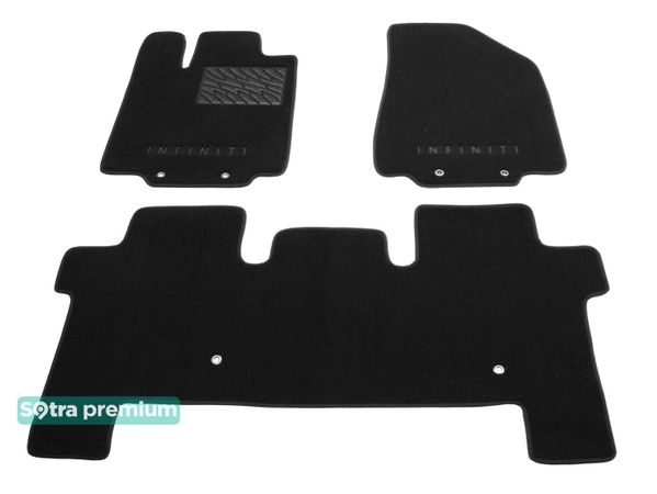 Двошарові килимки Sotra Premium Black для Infiniti QX60 / JX (mkI)(закриті полозки 2 ряди)(1-2 ряд) 2013-2020 - Фото 1