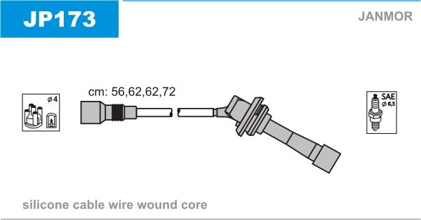 Дроти запалювання Janmor JP173 для Subaru Impreza 2.0 16V AWD / 2.0 4WD - Фото 1