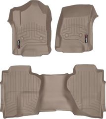 Коврики Weathertech Beige для Chevrolet Silverado (extended cab)(mkIII)(with 4x4 shifter)(with short console) 2014→