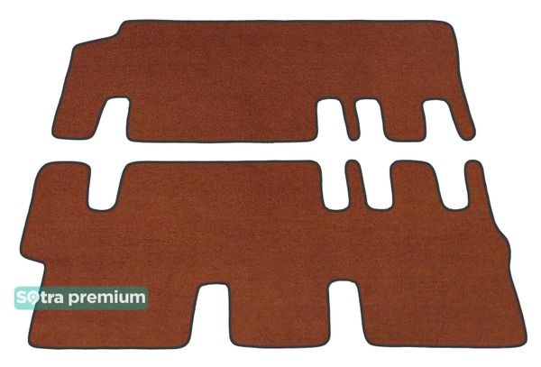 Двошарові килимки Sotra Premium Terracotta для Volkswagen Caravelle (T5;T6)(одні розсувні двері)(2-3 ряд) 2003→ - Фото 1