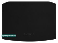 Двошарові килимки Sotra Premium Black для Skoda Karoq (mkI)(передній привід)(з нішою під докатку)(багажник) 2017→