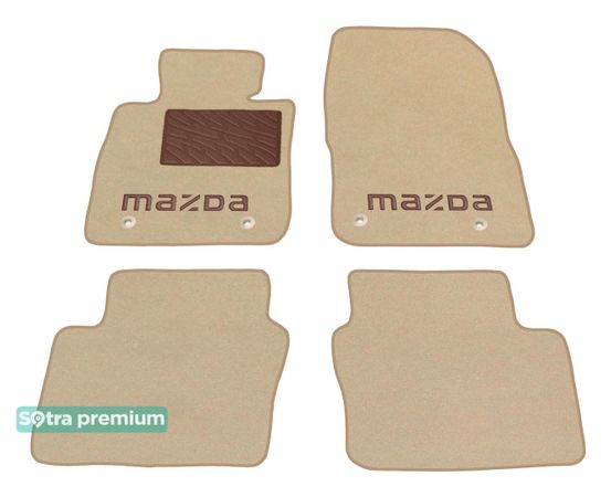 Двошарові килимки Sotra Premium Beige для Mazda CX-3 (mkI) 2015-2022 - Фото 1