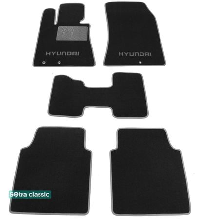 Двошарові килимки Sotra Classic Grey для Hyundai Equus (mkII) 2009-2012 - Фото 1