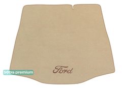 Двухслойные коврики Sotra Premium Beige для Ford Focus (mkII)(седан)(багажник) 2004-2007
