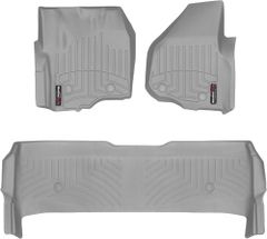 Коврики Weathertech Grey для Ford Super Duty (double cab)(mkIII)(no 4x4 shifter)(1 row - 2pcs.)(raised dead pedal) 2012-2016 automatic