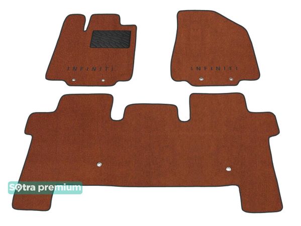 Двошарові килимки Sotra Premium Terracotta для Infiniti QX60 / JX (mkI)(закриті полозки 2 ряди)(1-2 ряд) 2013-2020 - Фото 1