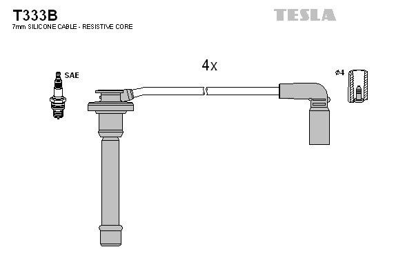 Дроти запалювання Tesla T333B для Lifan 320 / 520 / 620 / Breez / Smily / Solano (1.3 / 1.6) (LF479Q1; LF479Q3; LF479Q4; LF481Q3) - Фото 2