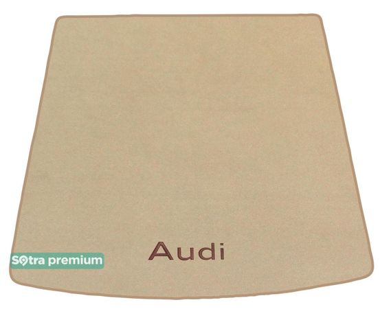 Двухслойные коврики Sotra Premium Beige для Audi Q7 (mkI)(ширина по крепления)(багажник) 2006-2014 - Фото 1