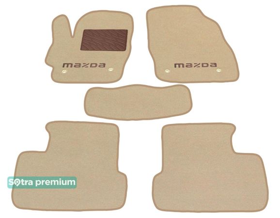 Двошарові килимки Sotra Premium Beige для Mazda 3 (mkII) 2008-2013 - Фото 1