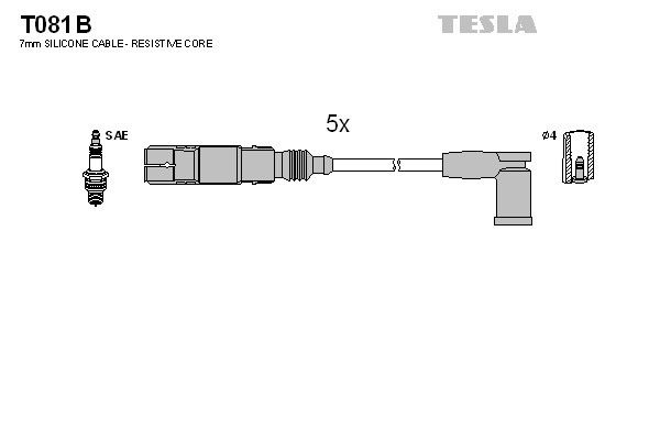 Провода зажигания Tesla T081B для Volkswagen Bora / Golf (2.3 V5) (AGZ) - Фото 2