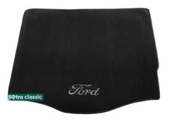 Двухслойные коврики Sotra Classic Black для Ford Focus (mkIII)(хетчбэк)(с запаской)(багажник) 2010-2018