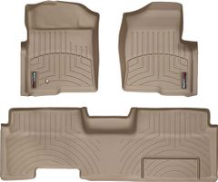 Коврики Weathertech Beige для Ford F-150 (extended cab)(mkXII)(no 4x4 shifter)(with full console on 1 row)(1 fixing hook) 2009-2010