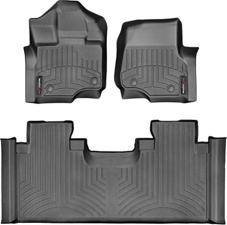 Коврики Weathertech Black для Ford F-150 (mkXIII)(extended cab)(1 row bucket seats) 2015-2020 - Фото 1