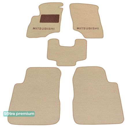 Двошарові килимки Sotra Premium Beige для Mitsubishi Outlander (mkI) 2001-2008 - Фото 1