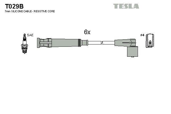 Дроти запалювання Tesla T029B для BMW 6-series (E24)(635CSi) / 7-series (E23)(733i / 735i) - Фото 2