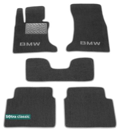 Двошарові килимки Sotra Classic Grey для BMW 5-series (E60/E61) 2004-2009 - Фото 1