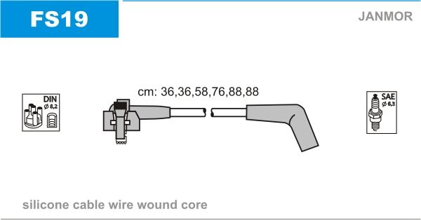 Дроти запалювання Janmor FS19 для Ford USA Explorer 4.0 V6 Allrad - Фото 1