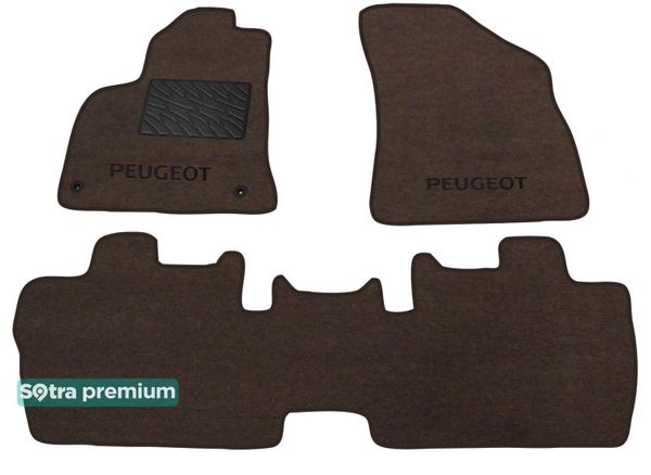 Двошарові килимки Sotra Premium Chocolate для Peugeot 3008 (mkI) / 5008 (mkI) 2008-2016 - Фото 1