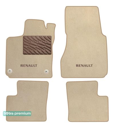 Двошарові килимки Sotra Premium Beige для Renault Twingo (mkII)(електро) 2020→ - Фото 1