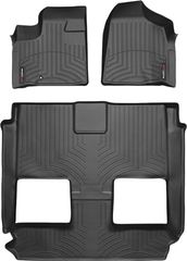 Коврики WeatherTech Black для Dodge Grand Caravan (mkV); Chrysler Grand Voyager (mkV); Lancia Voyager (mkI)(2 row bucket Stow & Go seats)(1-2-3 row) 2008-2011