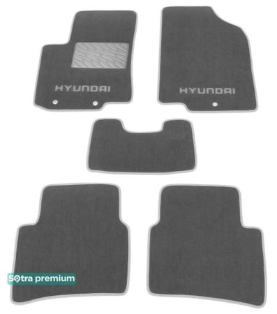 Двошарові килимки Sotra Premium Grey для Hyundai Accent (mkIV) 2010-2017 - Фото 1