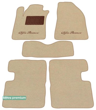 Двошарові килимки Sotra Premium Beige для Alfa Romeo Giulietta (mkI) 2010-2014 - Фото 1