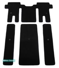 Двухслойные коврики Sotra Classic Black для Kia Carnival (mkIII)(2 ряд - 1+1)(3 ряд - 1+1)(2-3 ряд) 2014-2021