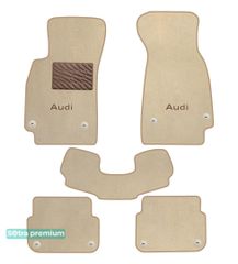 Двошарові килимки Sotra Premium Beige для Audi A6/S6/RS6 (mkIII)(C6)(37,5 мм між кліпсами 2 ряди) 2004-2008