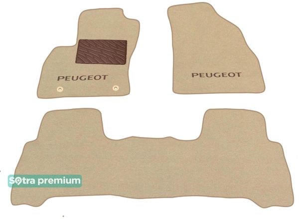 Двошарові килимки Sotra Premium Beige для Peugeot Bipper (mkI)(1-2 ряд) 2008-2017 - Фото 1