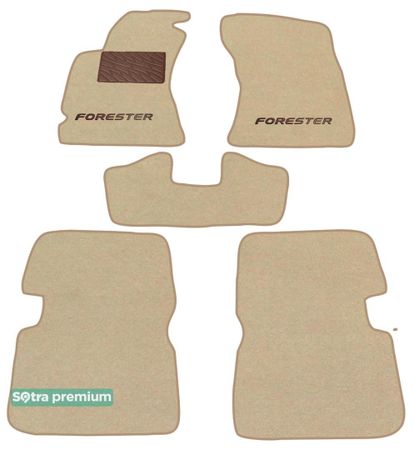 Двошарові килимки Sotra Premium Beige для Subaru Forester (mkIII) 2008-2013 - Фото 1