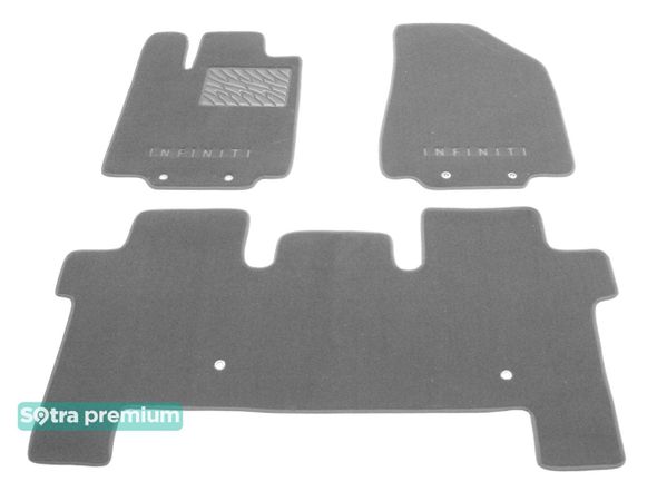 Двухслойные коврики Sotra Premium Grey для Infiniti QX60 / JX (mkI)(закрыты салазки 2 ряда)(1-2 ряд) 2013-2020 - Фото 1