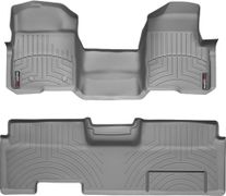 Коврики WeatherTech Grey для Ford F-150 (mkXII)(extended cab)(no 4x4 shifter)(1 row - 1pc.)(no console)(with air vents to 2 row)(2 fixing posts) 2010-2014 - Фото 1