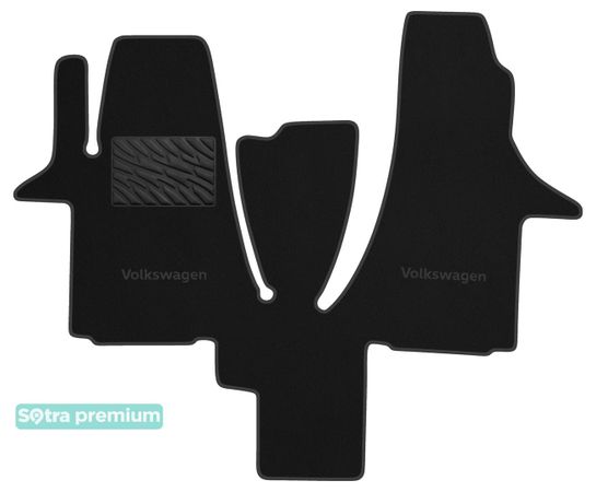 Двухслойные коврики Sotra Premium Black для Volkswagen Transporter / Caravelle / Multivan (T5-T6)(без клипс)(1 ряд) 2003→ - Фото 1