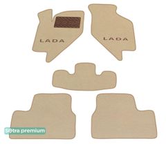 Двошарові килимки Sotra Premium Beige для Лада Калина (mkI)(11183) 2003-2013