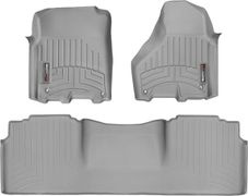 Коврики Weathertech Grey для Dodge Ram (mega cab)(mkIV)(4 fixing hooks)(with Full Lenght Console) 2012-2018 - Фото 1