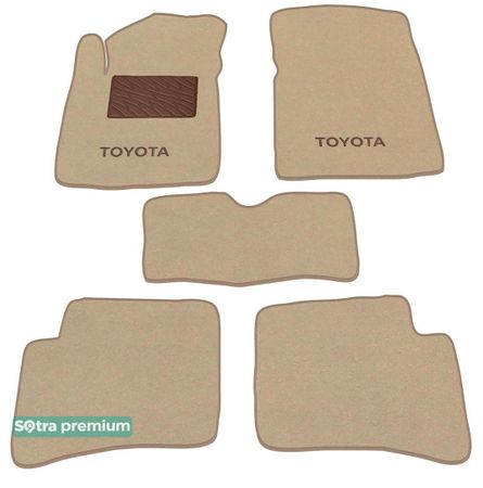 Двошарові килимки Sotra Premium Beige для Toyota Yaris (mkI)(5-дв. хетчбек) 1999-2005 - Фото 1
