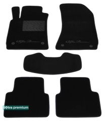 Двухслойные коврики Sotra Premium Black для Alfa Romeo 159 (mkI)(без клипс на 2 ряду) 2004-2011
