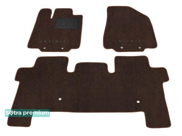 Двошарові килимки Sotra Premium Chocolate для Infiniti QX60 / JX (mkI)(закриті полозки 2 ряди)(1-2 ряд) 2013-2020 - Фото 1