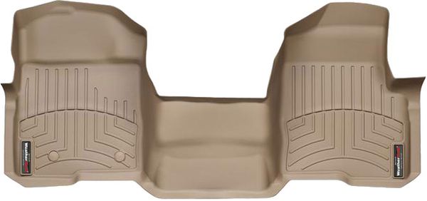 Коврики WeatherTech Beige для Ford F-150 (mkXII)(all cabs)(no 4x4 shifter)(no console)(with air vents to 2 row)(2 fixing posts)(1 pc.)(1 row) 2010-2014 - Фото 1