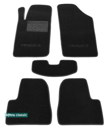 Двошарові килимки Sotra Classic Black для Peugeot 206 (mkI) 1998-2012 - Фото 1