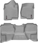 Коврики Weathertech Grey для Chevrolet Silverado (extended cab)(mkII)(no 4x4 shifter)(1 row bucket)(no storage boxes under 2 row) 2007-2014 - Фото 1