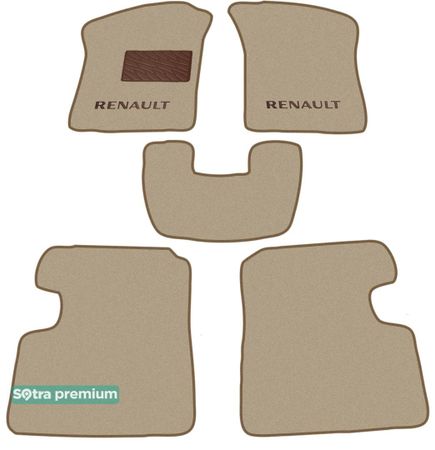 Двошарові килимки Sotra Premium Beige для Renault Twingo (mkI) 1993-2007 - Фото 1