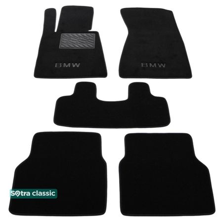 Двошарові килимки Sotra Classic Black для BMW 7-series (E65) 2002-2008 - Фото 1