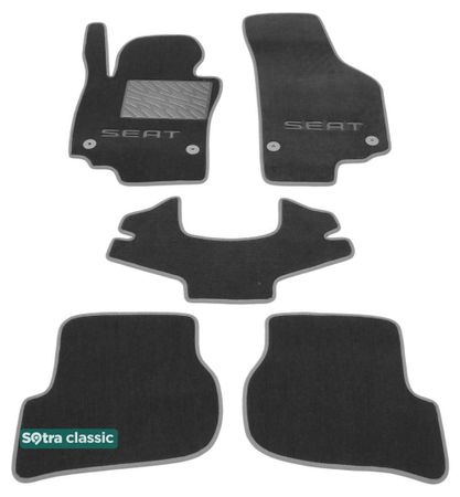 Двошарові килимки Sotra Classic Grey для Seat Leon (mkII) 2005-2012 - Фото 1