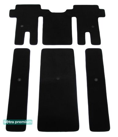 Двошарові килимки Sotra Premium Black для Kia Carnival (mkIII)(2 ряд - 1+1)(3 ряд - 1+1)(2-3 ряд) 2014-2021 - Фото 1