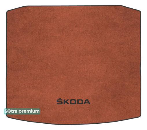 Двошарові килимки Sotra Premium Terracotta для Skoda Kodiaq (mkI)(без дворівневої підлоги)(без запаски/докатки)(багажник) 2016→ - Фото 1