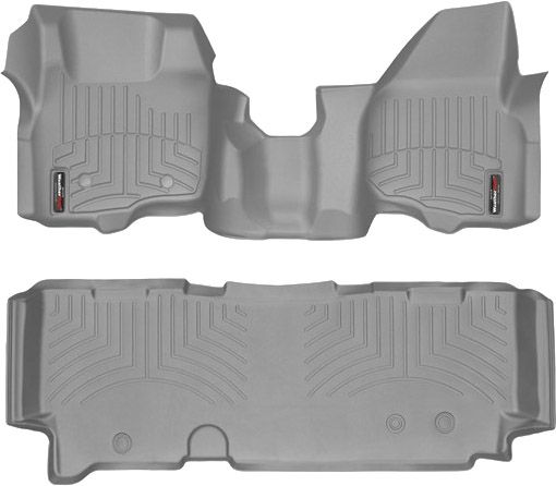 Коврики Weathertech Grey для Ford Super Duty (extended cab)(mkIII)(no 4x4 shifter)(1 row - 1pc.)(no dead pedal) 2011-2012 automatic - Фото 1
