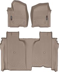 Коврики Weathertech Beige для Chevrolet Silverado (mkIV); GMC Sierra (mkV)(crew cab)(1 row bucket)(no storage under 2 row) 2019→