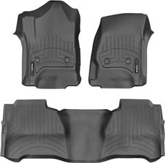 Коврики WeatherTech Black для Chevrolet Silverado (mkIII)(double cab)(with 4x4 shifter)(with short console)(not extended 2 row) 2014→
